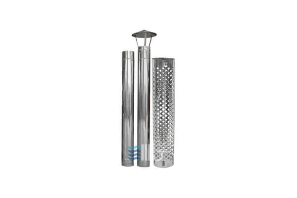 Stainless steel chimney with rain cap and protection – BUCI