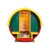 Front view of wooden barrel playhouse for children with closed end – BUCI