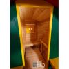 Inside view of wooden barrel playhouse for children with closed end and window – BUCI